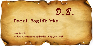 Daczi Boglárka névjegykártya